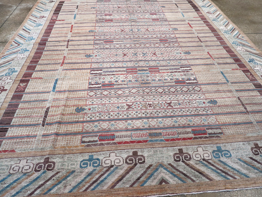 Modern East Turkestan Khotan Room Size Carpet, No.32378 - Staging