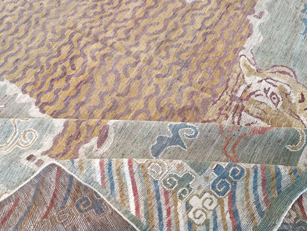 Modern East Turkestan Khotan Pictorial Room Size Carpet, No.32379 - Staging