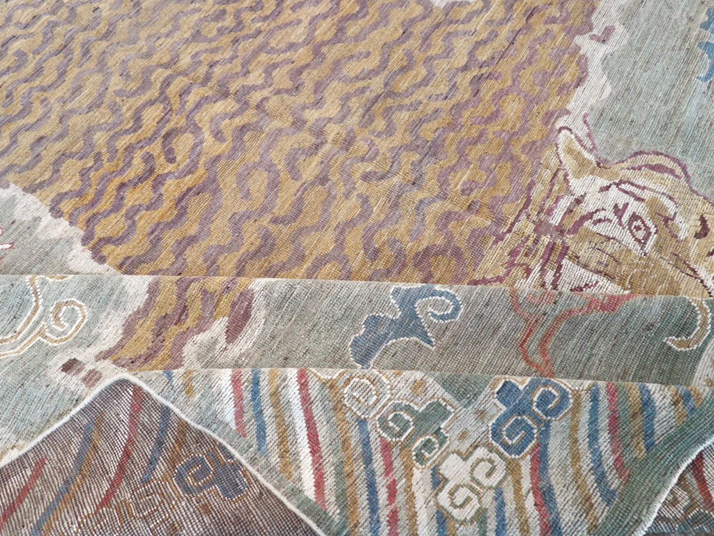 Modern East Turkestan Khotan Pictorial Room Size Carpet, No.32379 - Staging