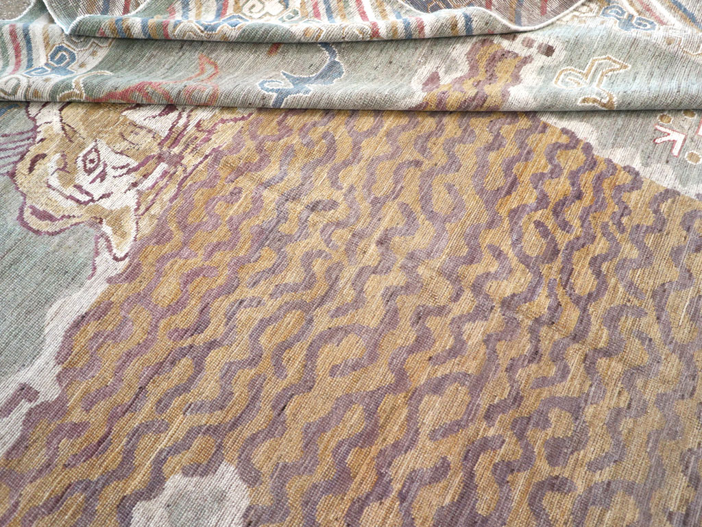 Modern East Turkestan Khotan Pictorial Room Size Carpet, No.32379 - Staging