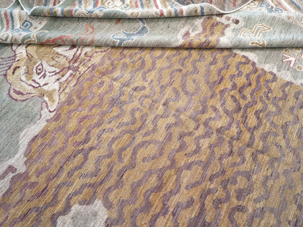 Modern East Turkestan Khotan Pictorial Room Size Carpet, No.32379 - Staging