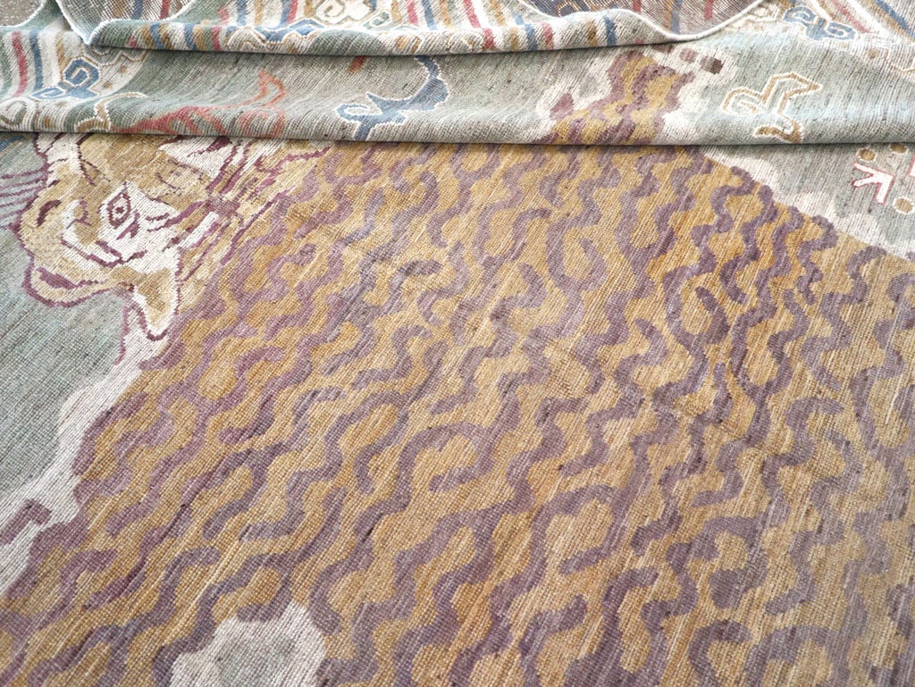 Modern East Turkestan Khotan Pictorial Room Size Carpet, No.32379 - Staging