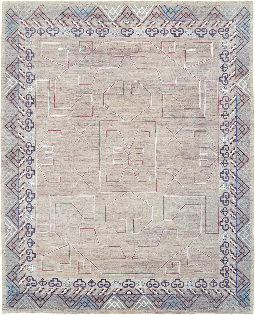 Modern East Turkestan Khotan Room Size Carpet, No.32382 - Staging