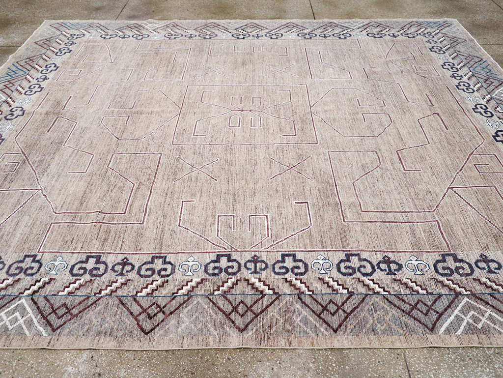 Modern East Turkestan Khotan Room Size Carpet, No.32382 - Staging