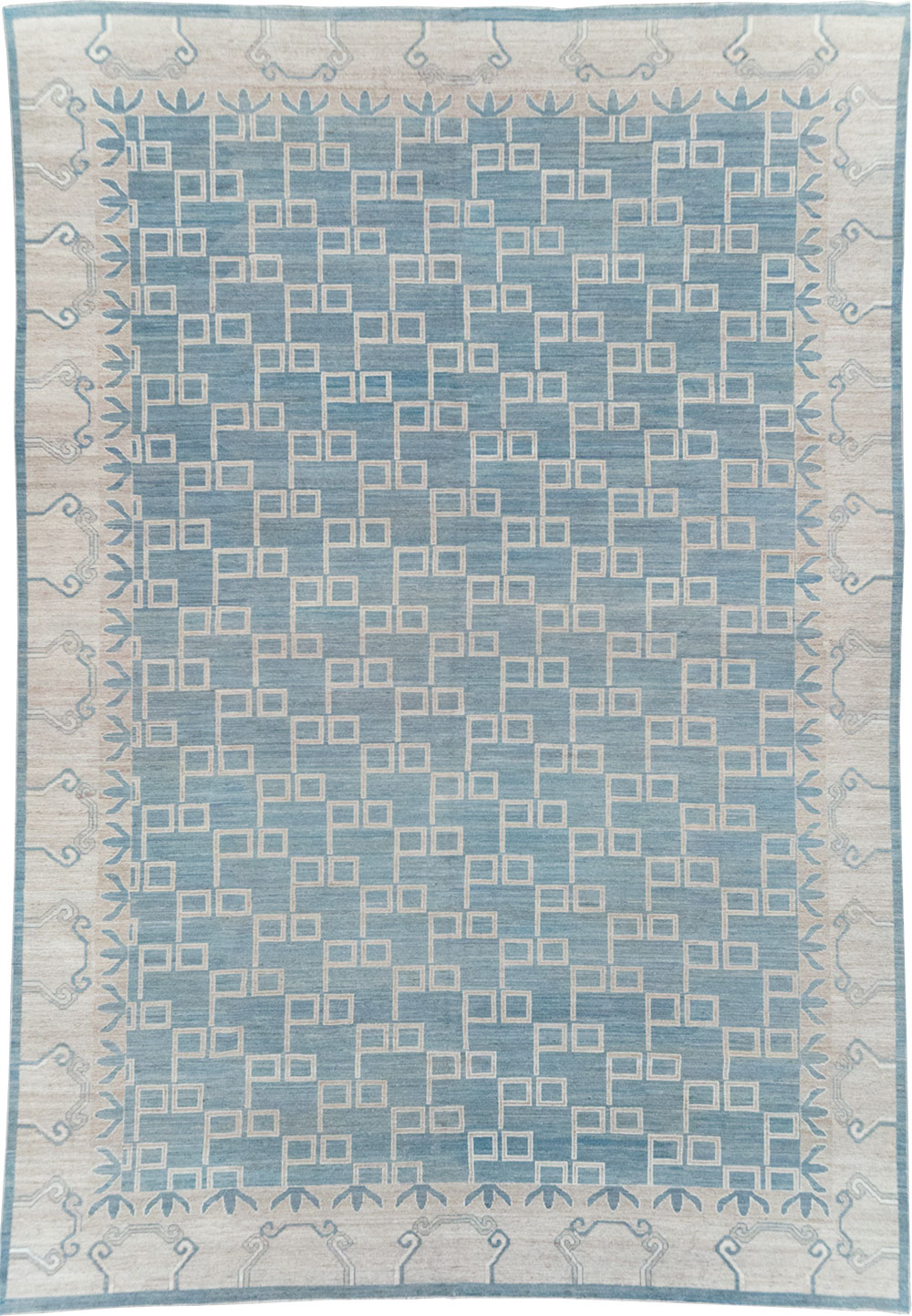 Modern East Turkestan Khotan Room Size Carpet, No.32383 - Staging