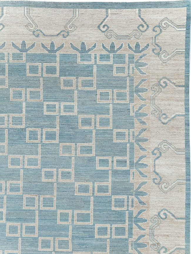 Modern East Turkestan Khotan Room Size Carpet, No.32383 - Staging