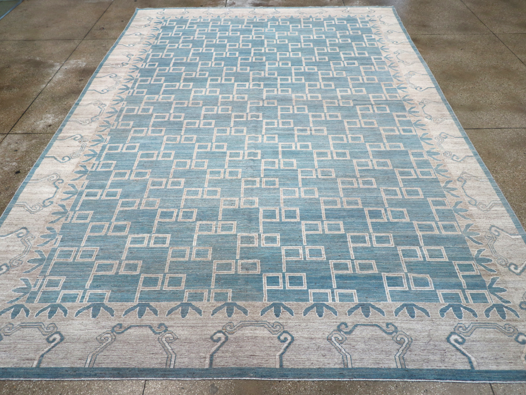 Modern East Turkestan Khotan Room Size Carpet, No.32383 - Staging