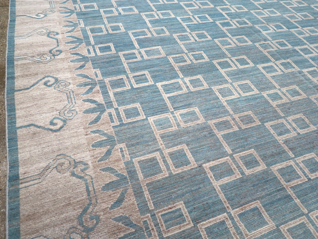 Modern East Turkestan Khotan Room Size Carpet, No.32383 - Staging