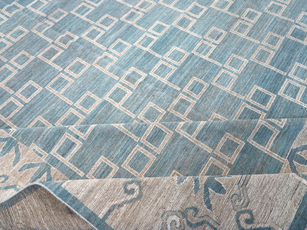 Modern East Turkestan Khotan Room Size Carpet, No.32383 - Staging