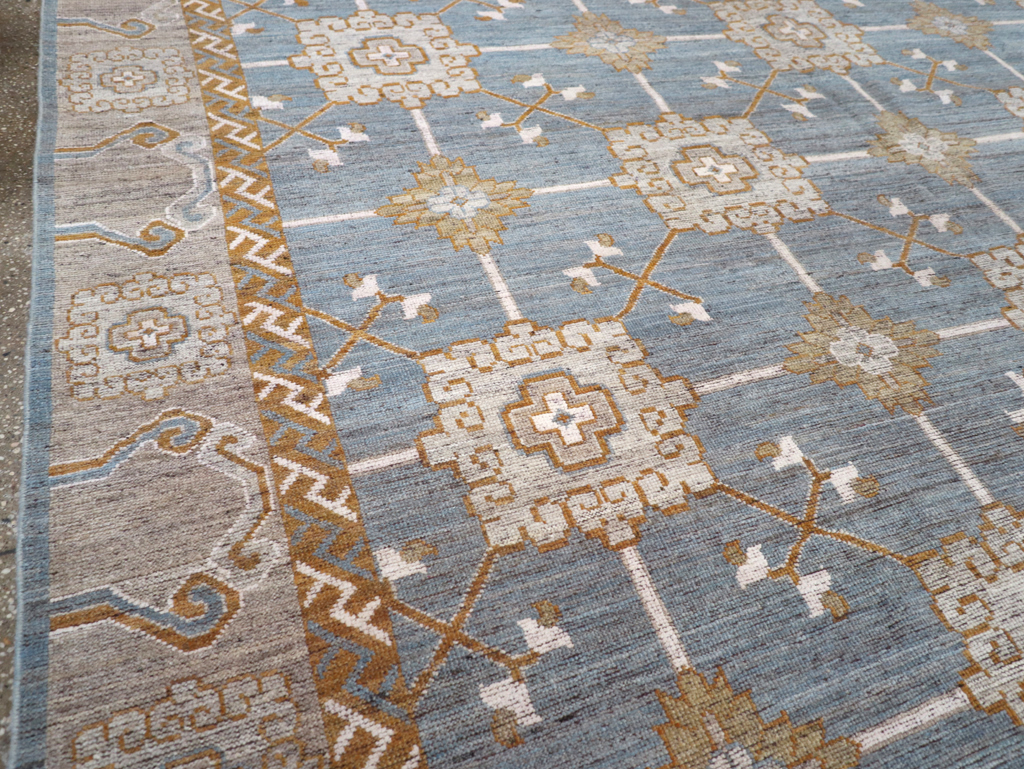 Modern East Turkestan Khotan Room Size Carpet, No.32384 - Staging