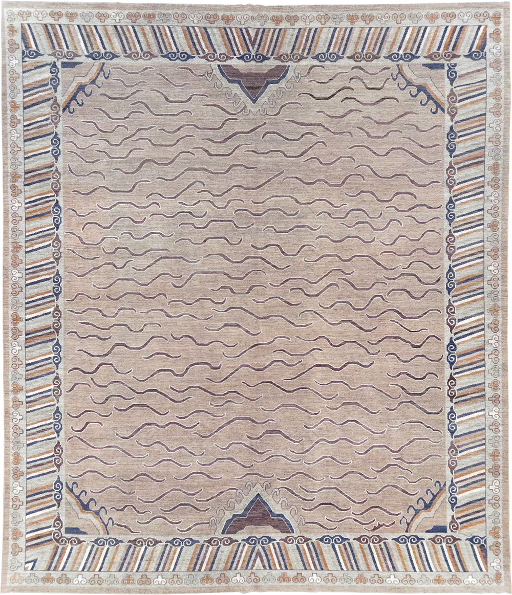 Modern East Turkestan Khotan Large Room Size Carpet, No.32385 - Staging