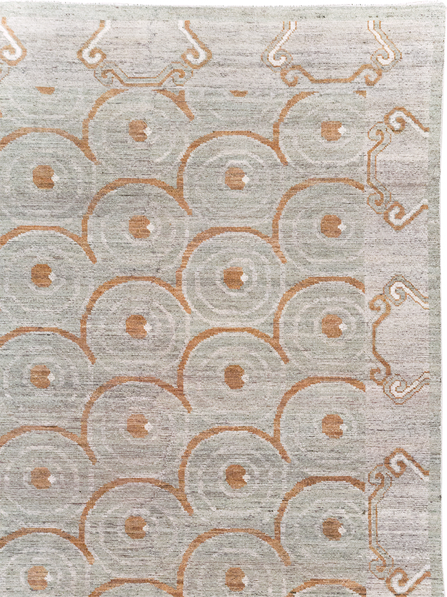 Modern East Turkestan Khotan Room Size Carpet, No.32386 - Staging