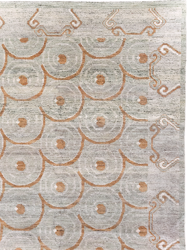 Modern East Turkestan Khotan Room Size Carpet, No.32386 - Staging