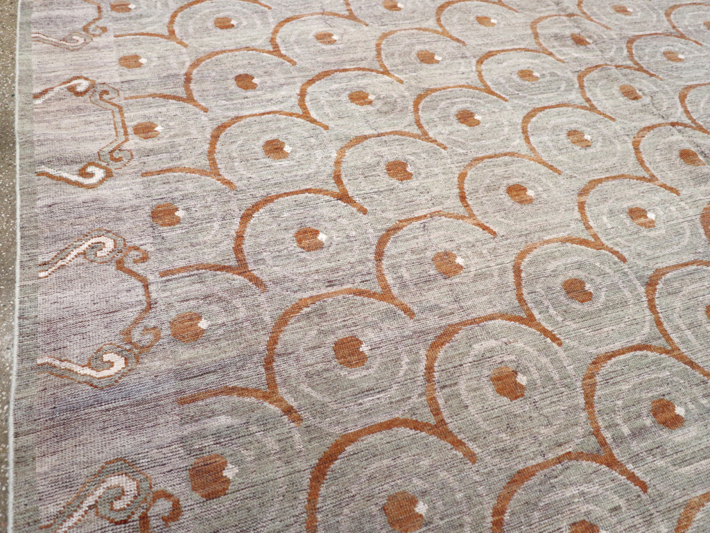 Modern East Turkestan Khotan Room Size Carpet, No.32386 - Staging