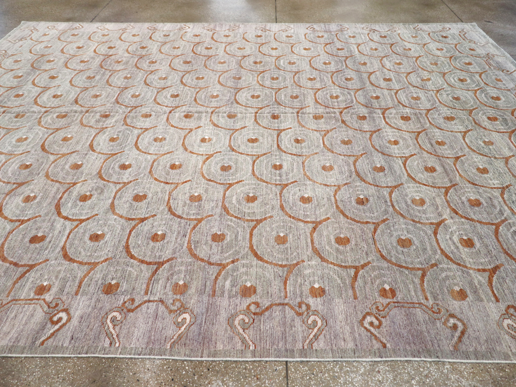 Modern East Turkestan Khotan Room Size Carpet, No.32386 - Staging