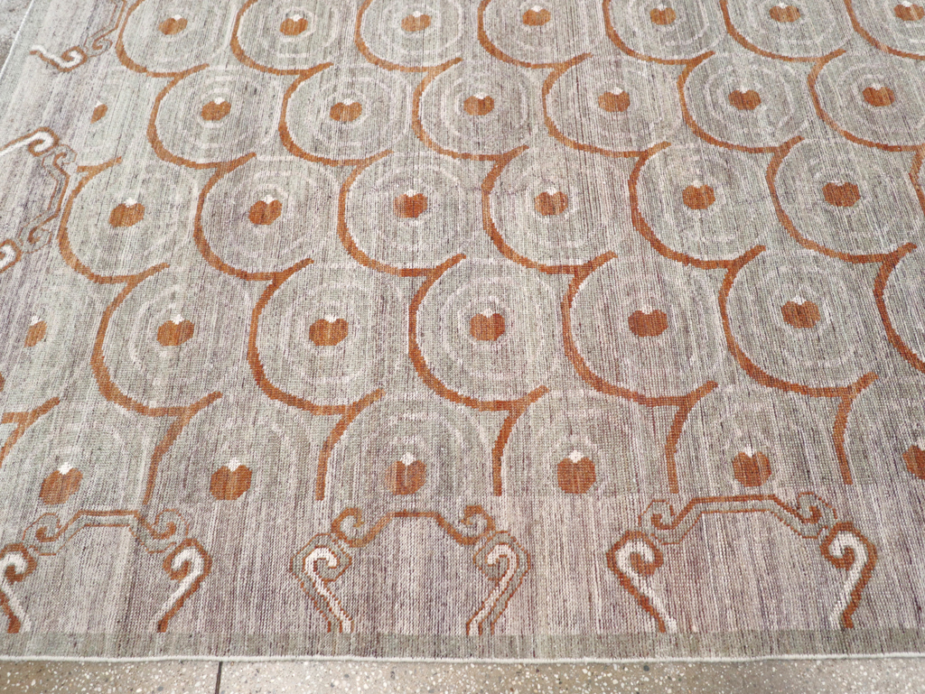 Modern East Turkestan Khotan Room Size Carpet, No.32386 - Staging