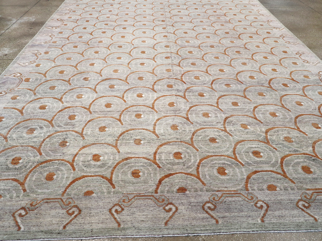 Modern East Turkestan Khotan Room Size Carpet, No.32386 - Staging