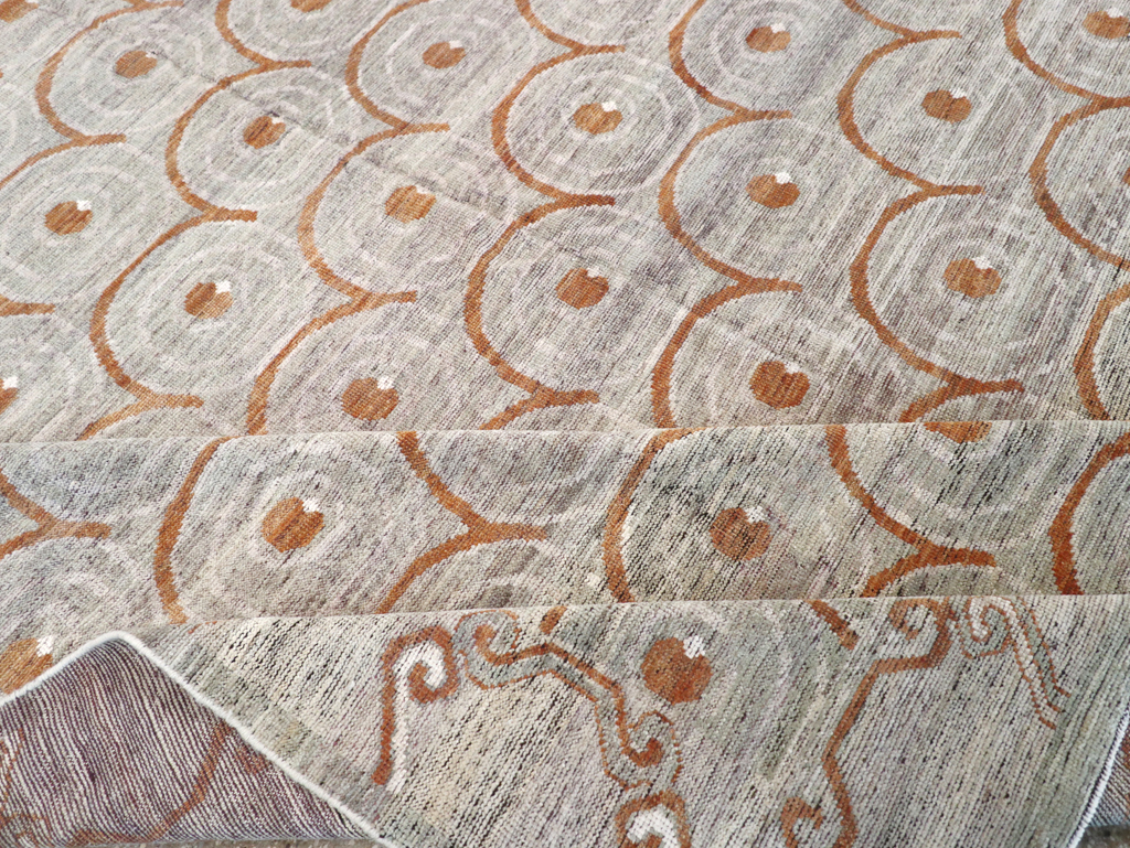 Modern East Turkestan Khotan Room Size Carpet, No.32386 - Staging