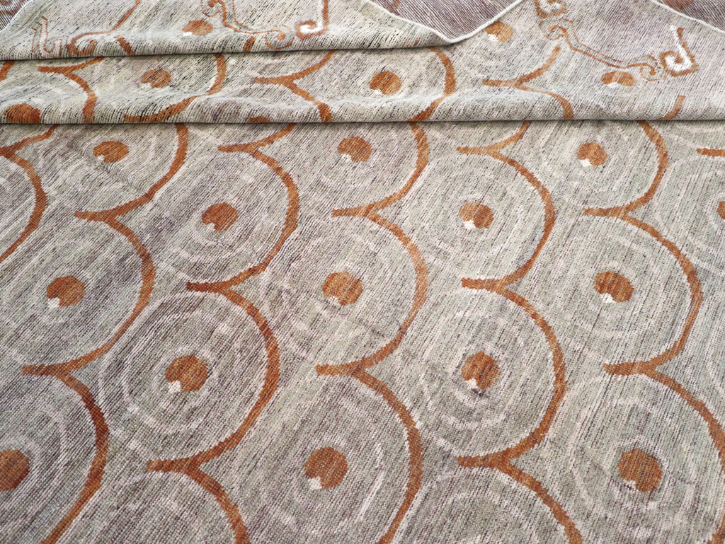 Modern East Turkestan Khotan Room Size Carpet, No.32386 - Staging