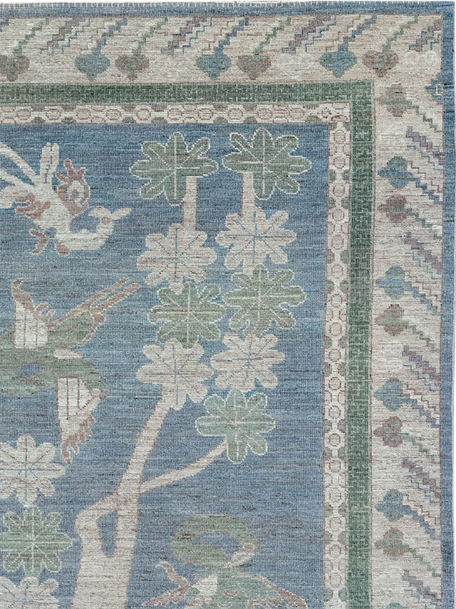 Contemporary East Turkestan Khotan Pictorial Room Size Carpet, No.32387 - Staging