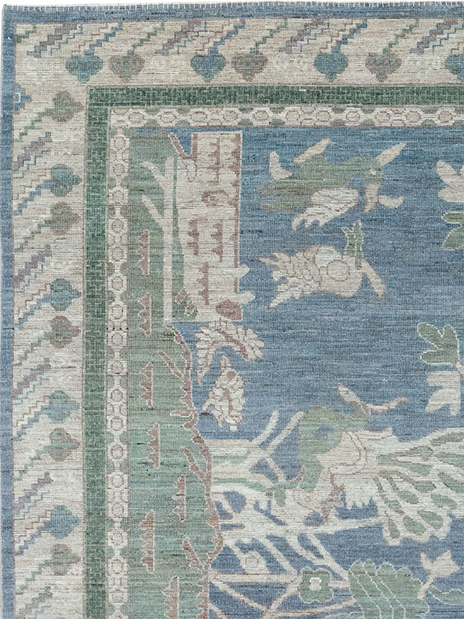 Contemporary East Turkestan Khotan Pictorial Room Size Carpet, No.32387 - Staging