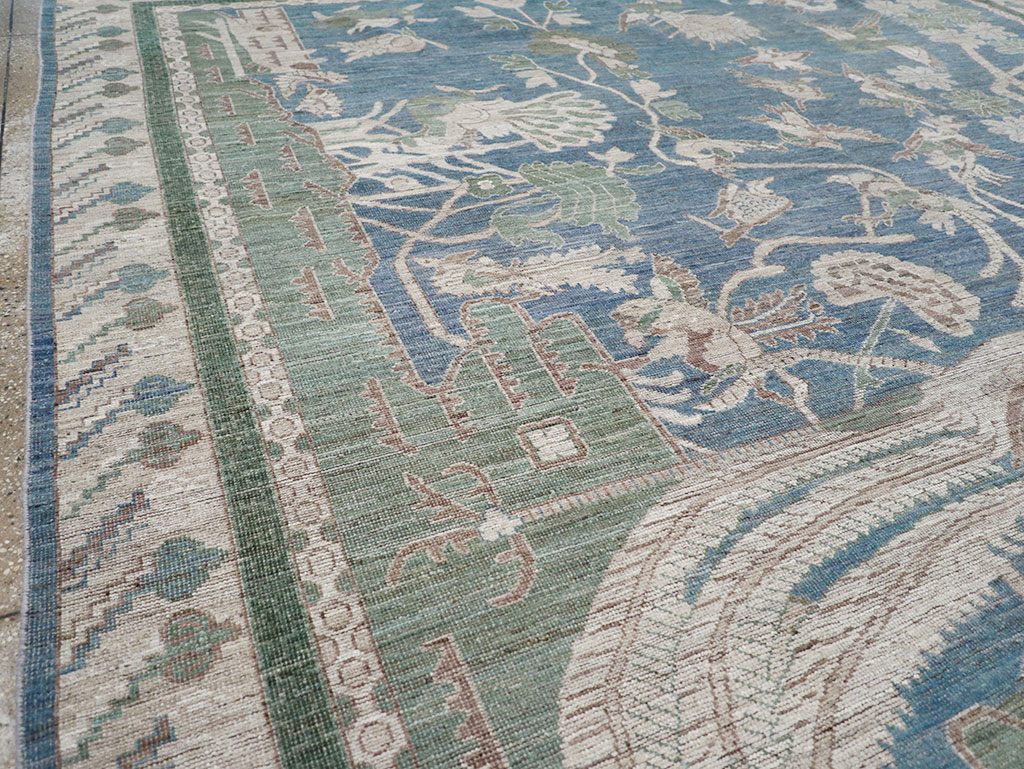 Contemporary East Turkestan Khotan Pictorial Room Size Carpet, No.32387 - Staging