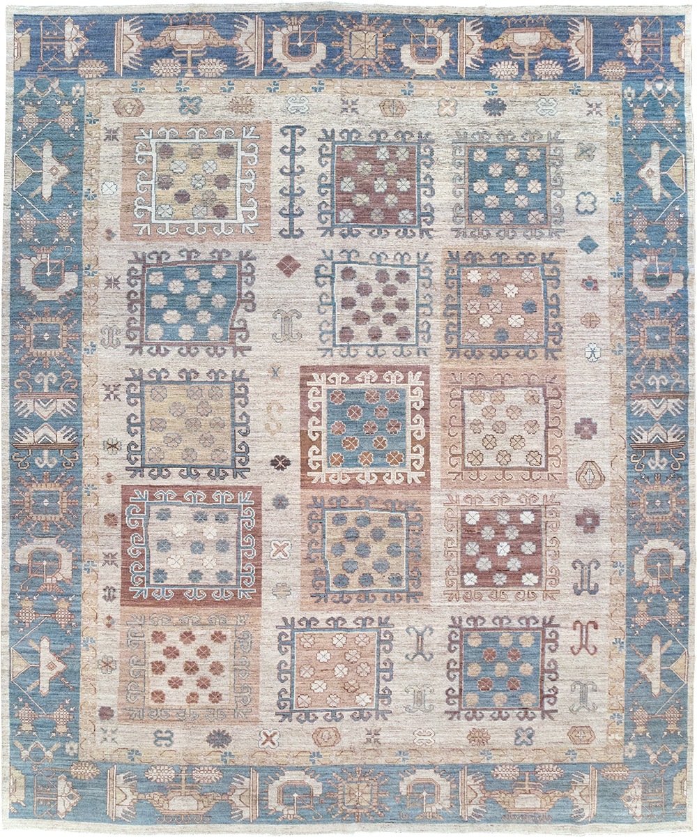 Modern East Turkestan Khotan Room Size Carpet, No.32388 - Staging