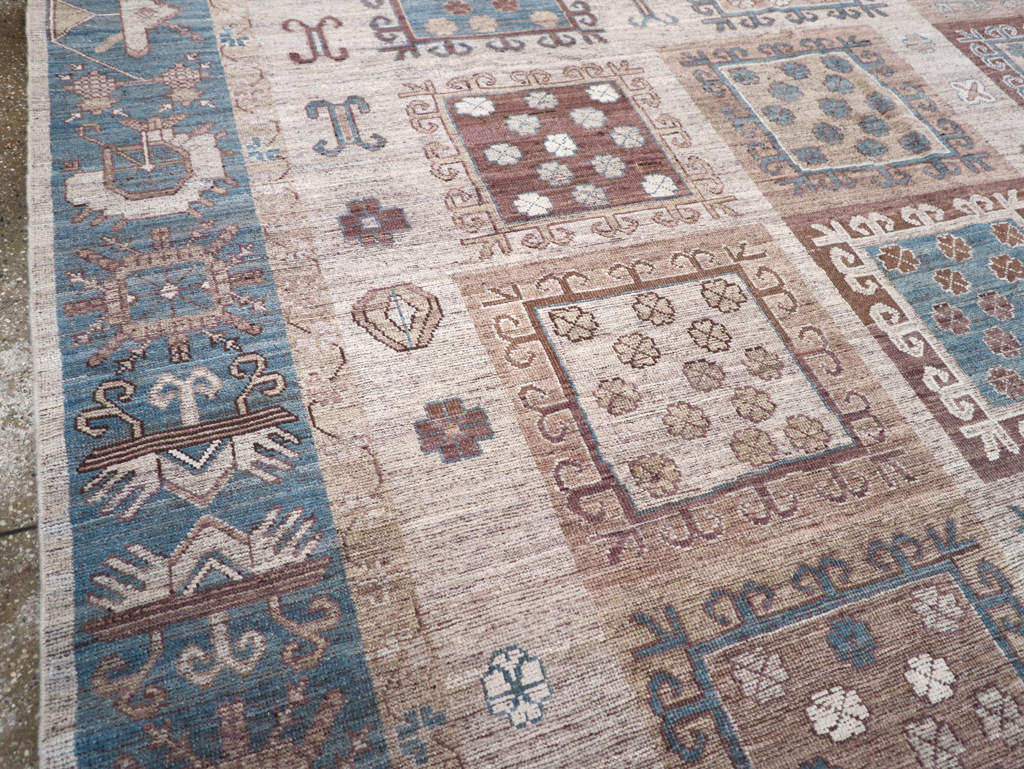 Modern East Turkestan Khotan Room Size Carpet, No.32388 - Staging