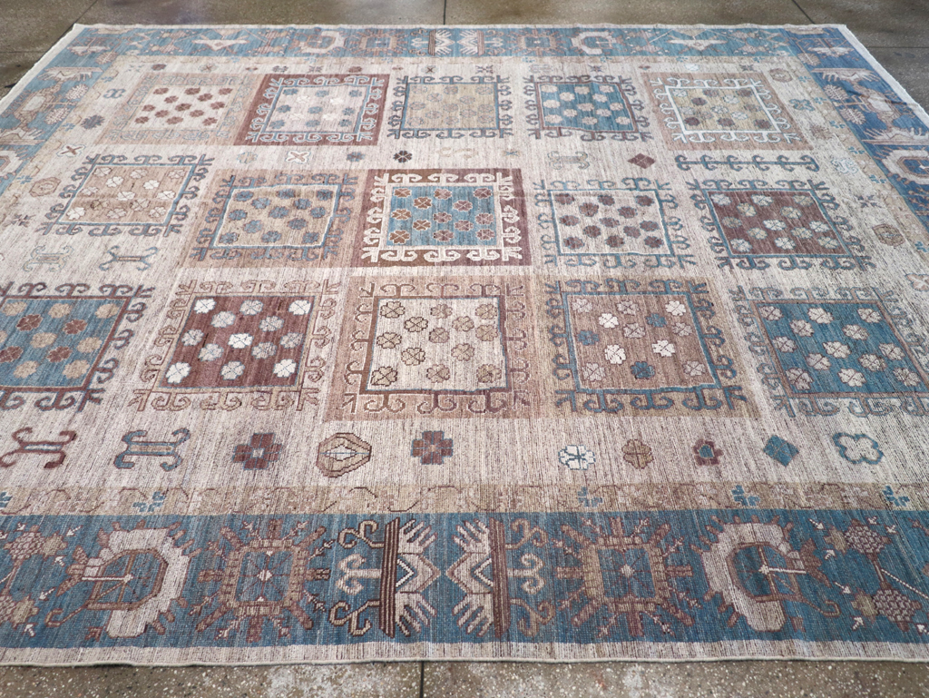 Modern East Turkestan Khotan Room Size Carpet, No.32388 - Staging