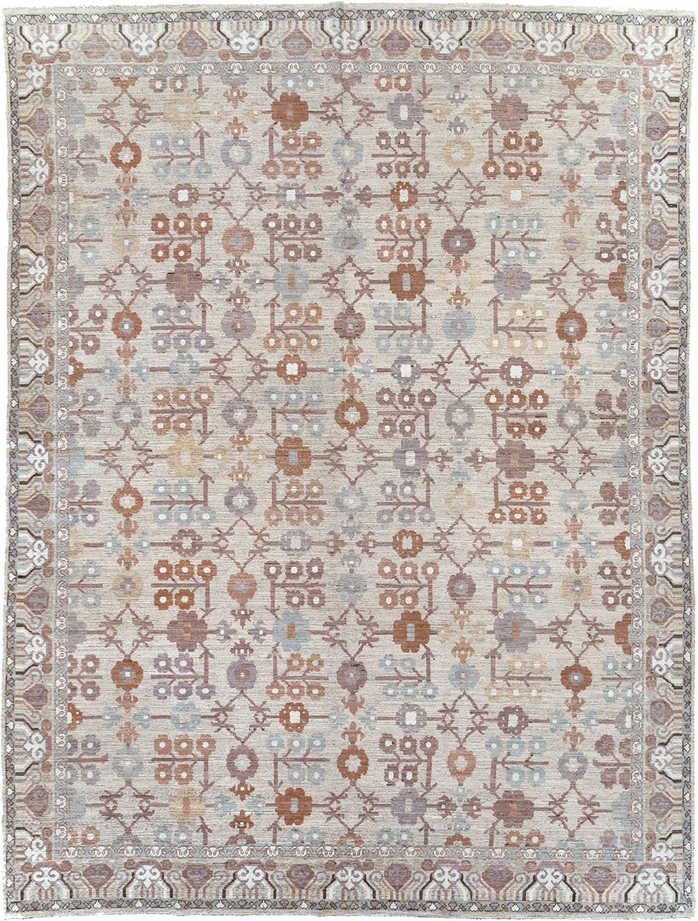 Modern East Turkestan Khotan Room Size Carpet, No.32389 - Staging