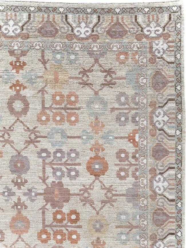 Modern East Turkestan Khotan Room Size Carpet, No.32389 - Staging