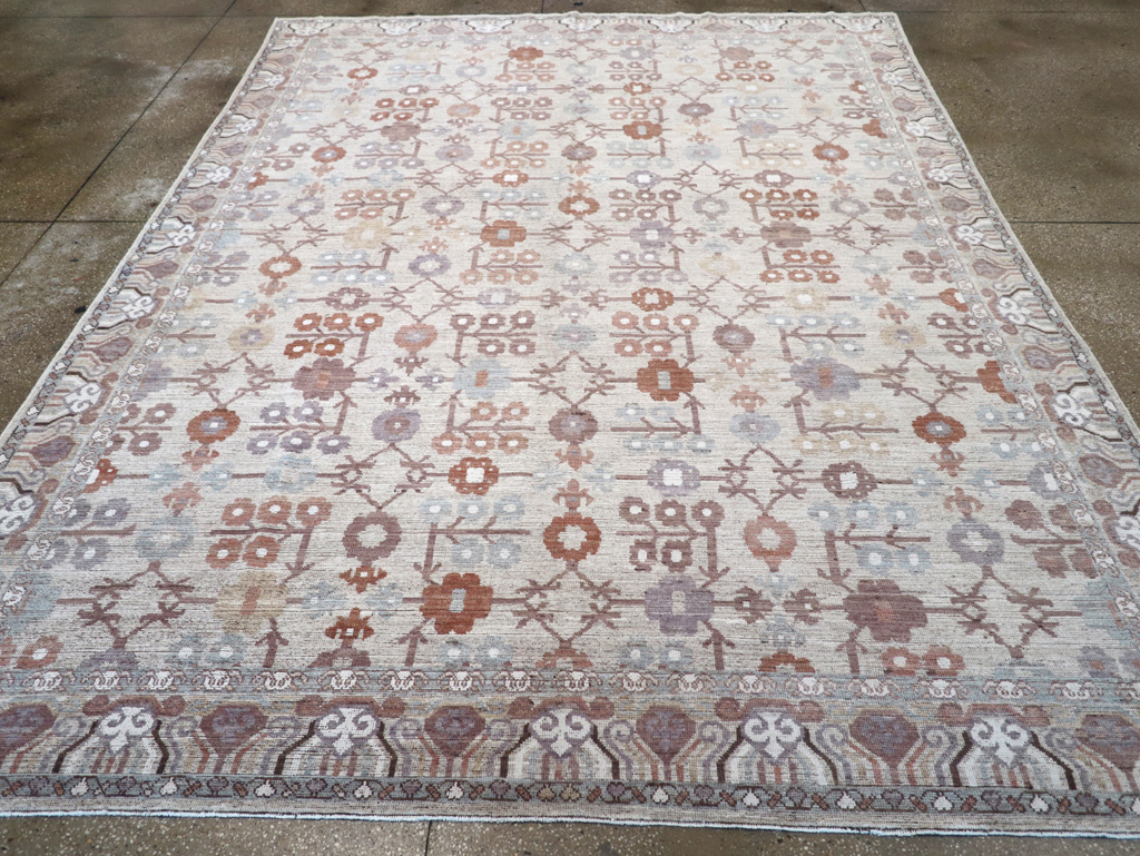 Modern East Turkestan Khotan Room Size Carpet, No.32389 - Staging