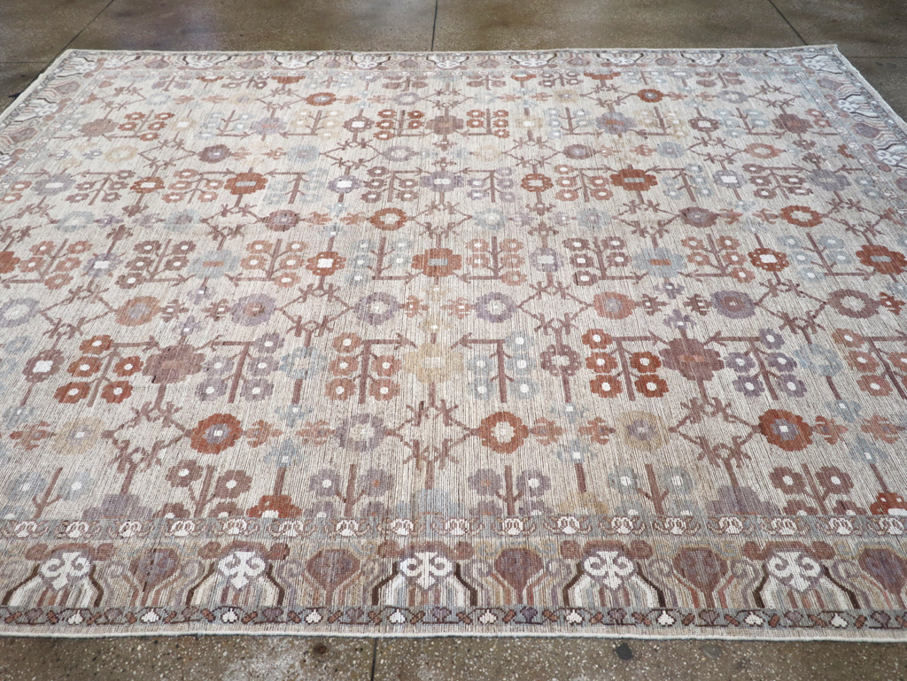 Modern East Turkestan Khotan Room Size Carpet, No.32389 - Staging