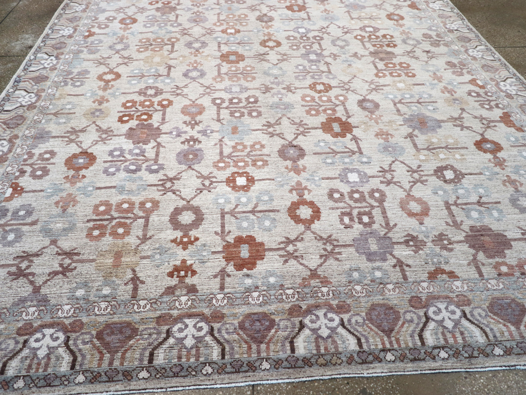 Modern East Turkestan Khotan Room Size Carpet, No.32389 - Staging