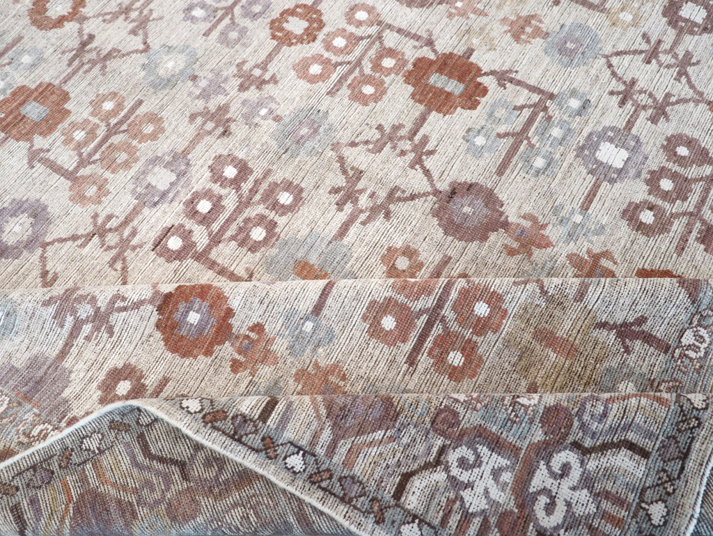 Modern East Turkestan Khotan Room Size Carpet, No.32389 - Staging