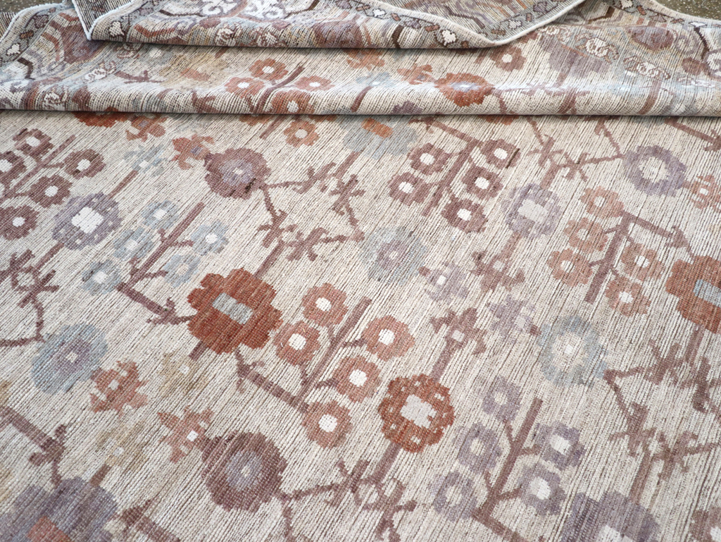 Modern East Turkestan Khotan Room Size Carpet, No.32389 - Staging