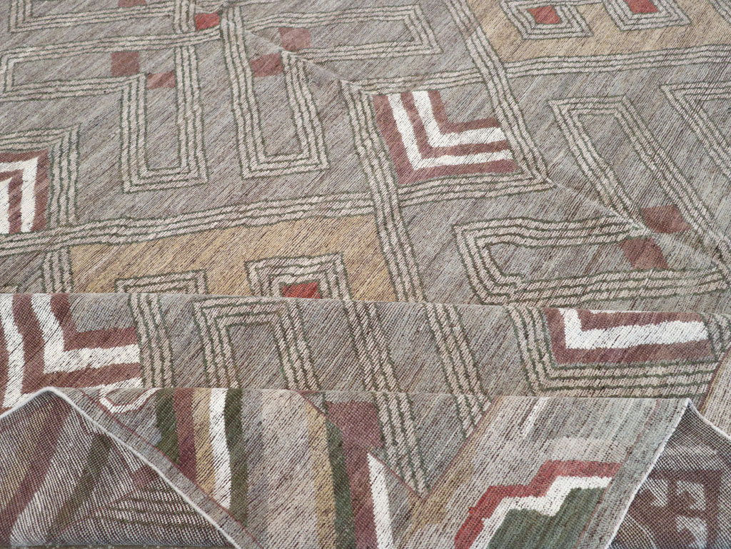 Modern East Turkestan Khotan Square Room Size Carpet, No.32390 - Staging