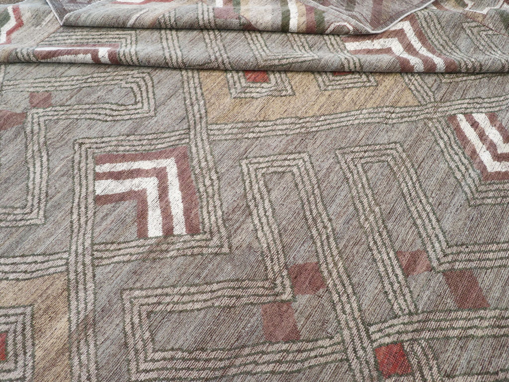 Modern East Turkestan Khotan Square Room Size Carpet, No.32390 - Staging