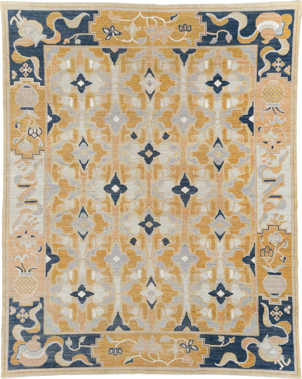 Modern East Turkestan Khotan Room Size Carpet, No.32391 - Staging
