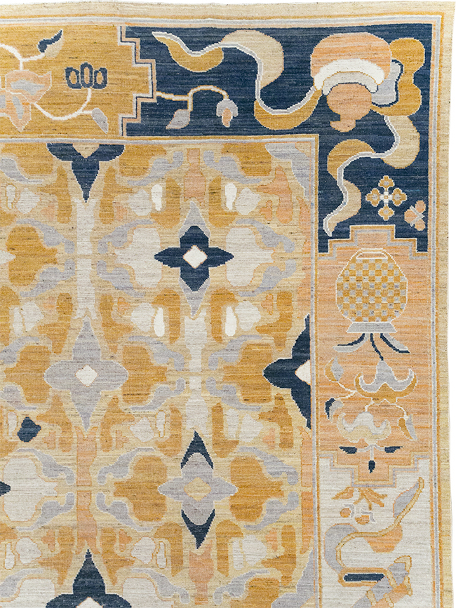 Modern East Turkestan Khotan Room Size Carpet, No.32391 - Staging
