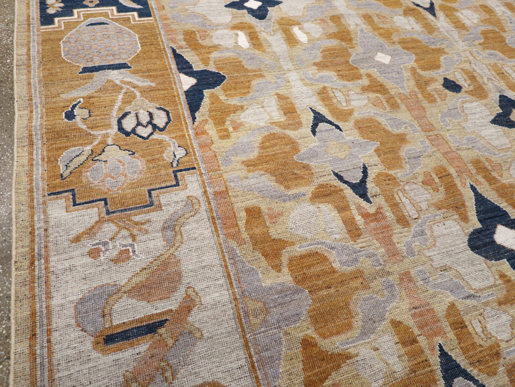 Modern East Turkestan Khotan Room Size Carpet, No.32391 - Staging