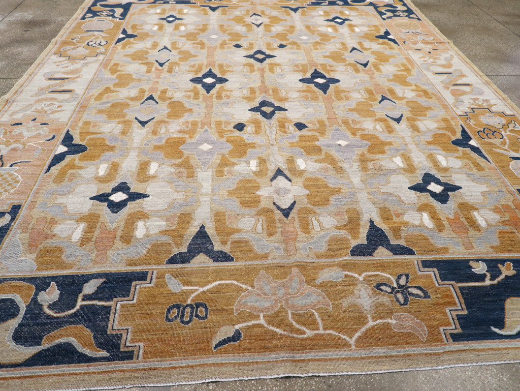 Modern East Turkestan Khotan Room Size Carpet, No.32391 - Staging