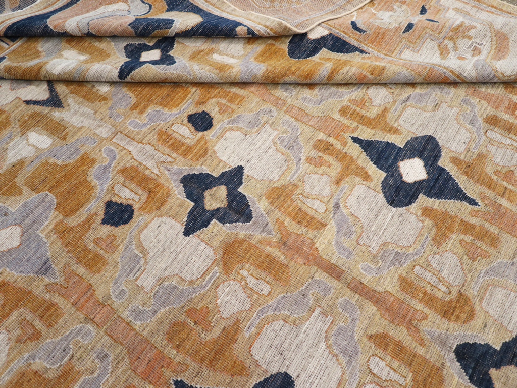 Modern East Turkestan Khotan Room Size Carpet, No.32391 - Staging