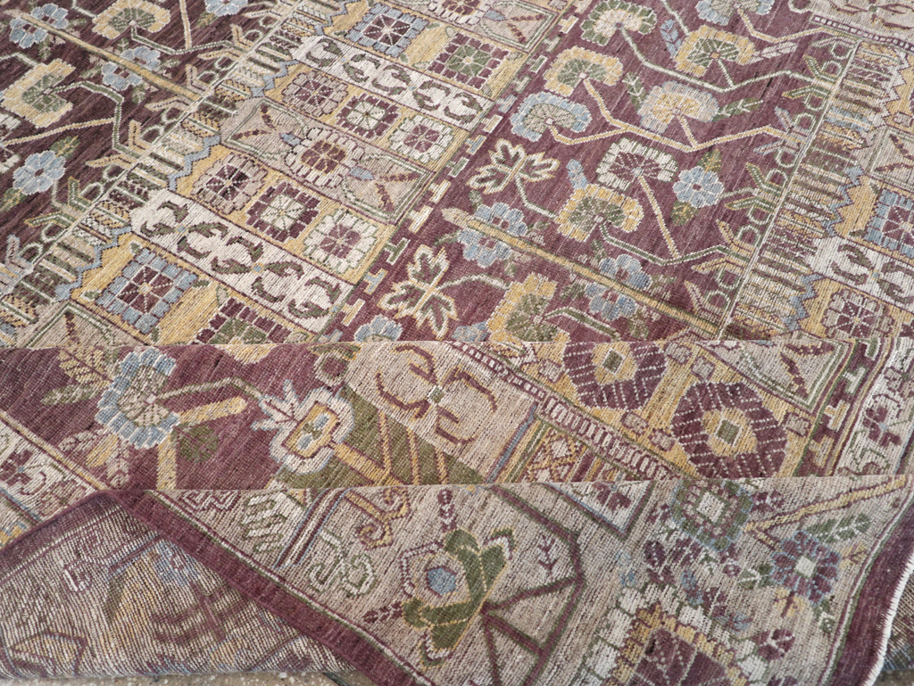 Modern East Turkestan Vase Khotan Room Size Carpet, No.32392 - Staging