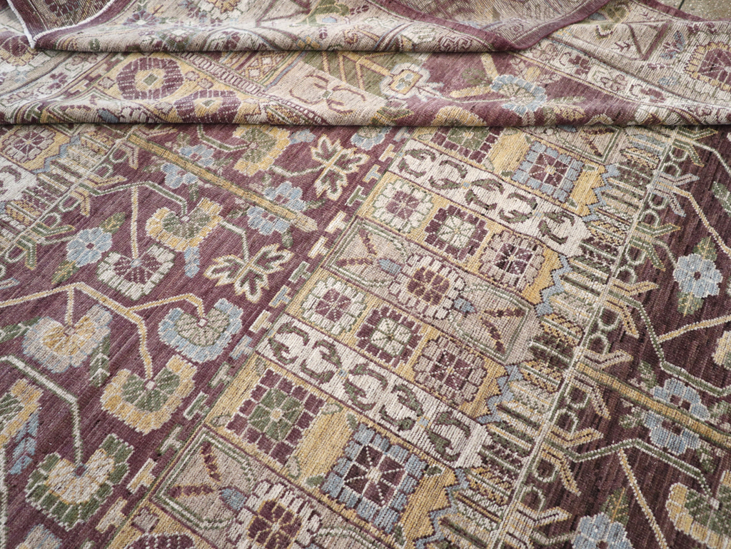 Modern East Turkestan Vase Khotan Room Size Carpet, No.32392 - Staging