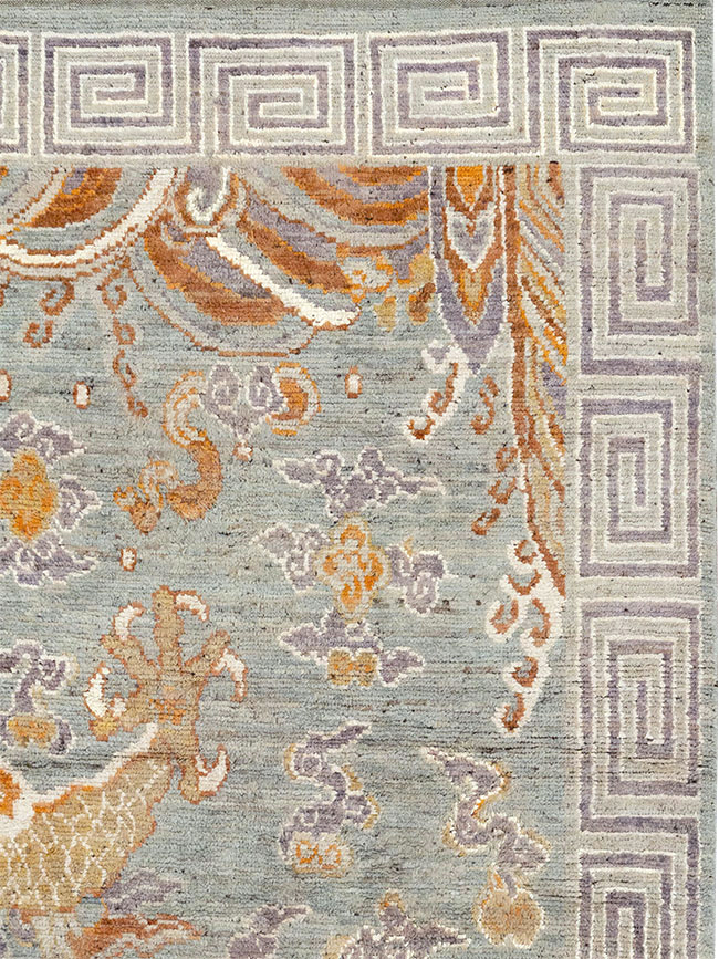 Contemporary East Turkestan Khotan Pictorial Room Size Carpet, No.32396 - Staging