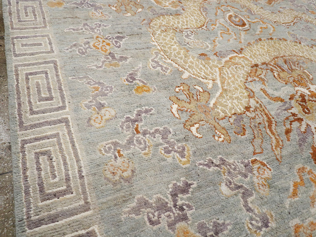 Contemporary East Turkestan Khotan Pictorial Room Size Carpet, No.32396 - Staging