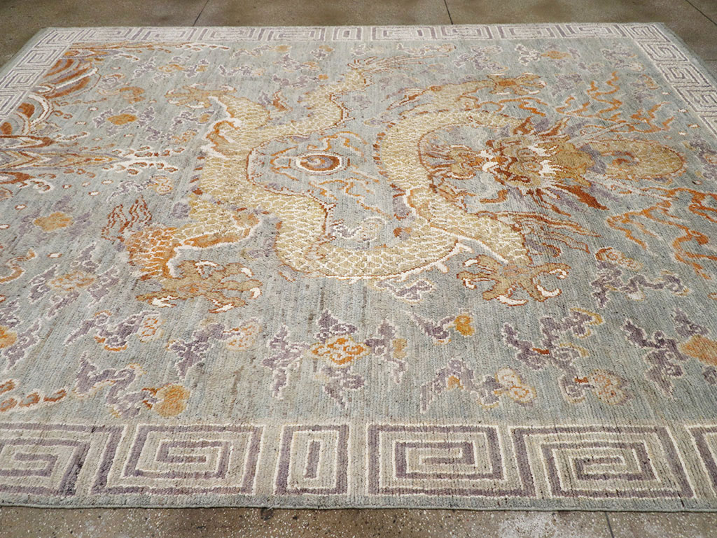 Contemporary East Turkestan Khotan Pictorial Room Size Carpet, No.32396 - Staging