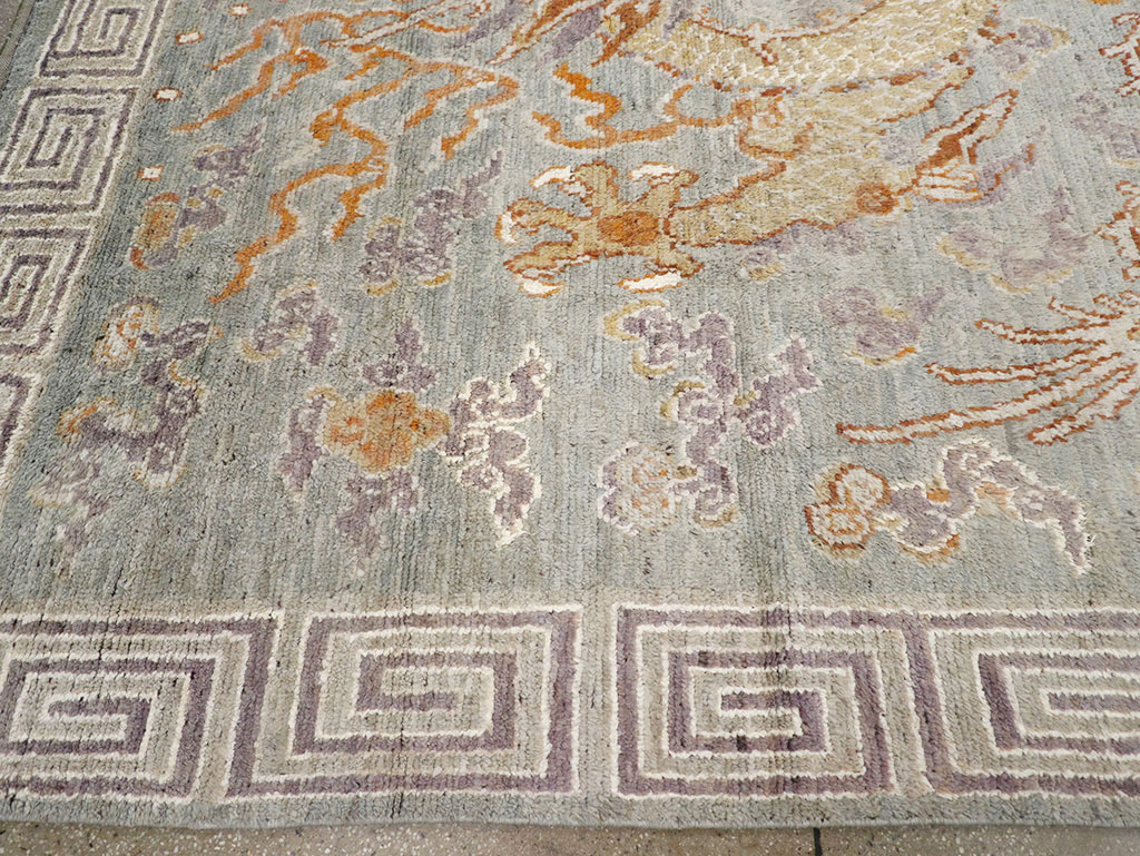 Contemporary East Turkestan Khotan Pictorial Room Size Carpet, No.32396 - Staging