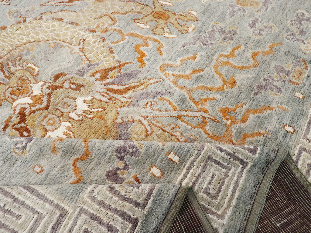 Contemporary East Turkestan Khotan Pictorial Room Size Carpet, No.32396 - Staging